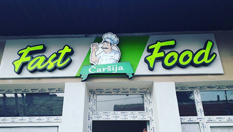 3D slova za Fast food Čaršija